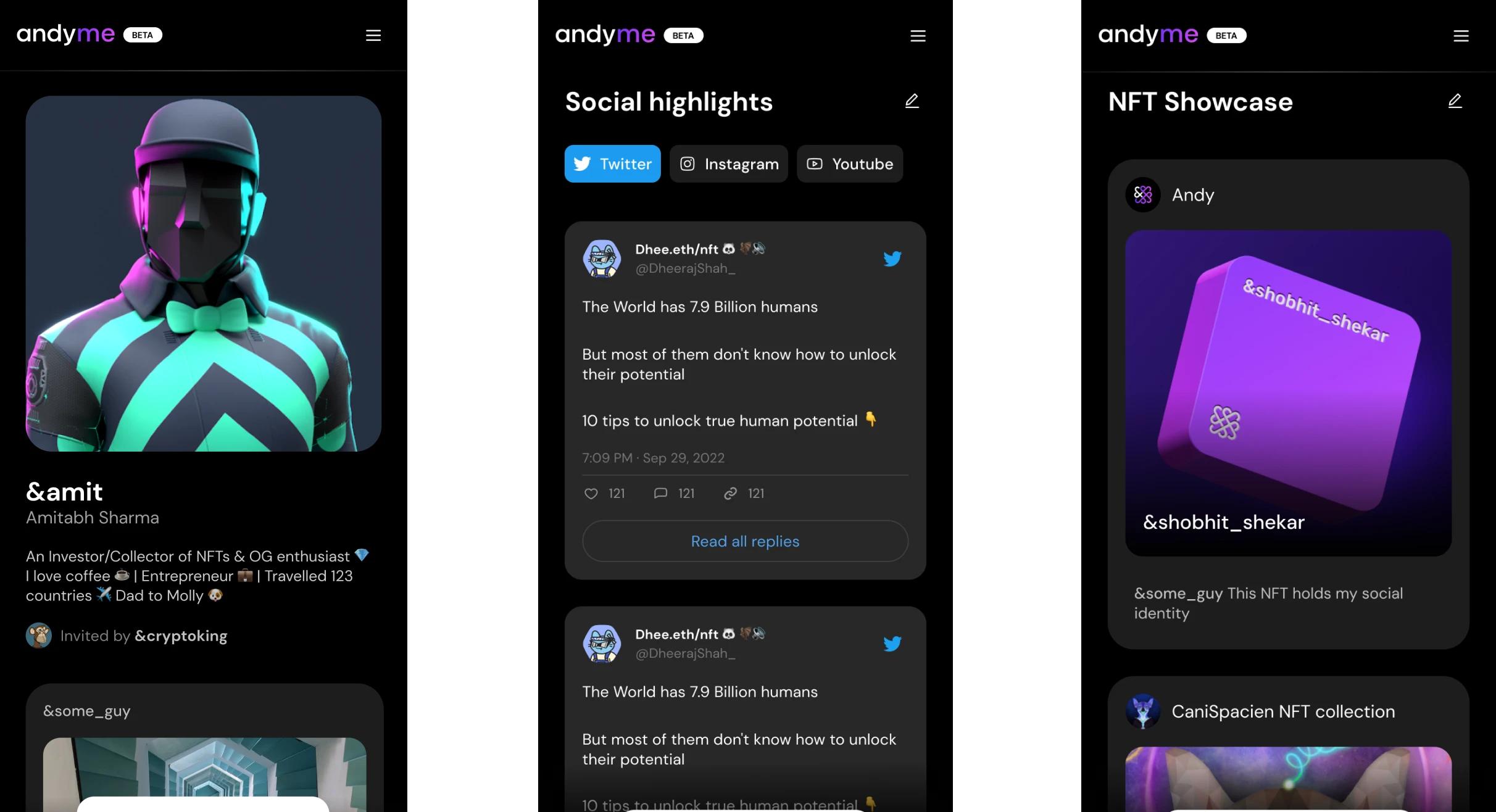 Andy Social Mobile App